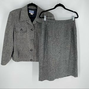 Pendleton Gray Wool Skirt Suit Set